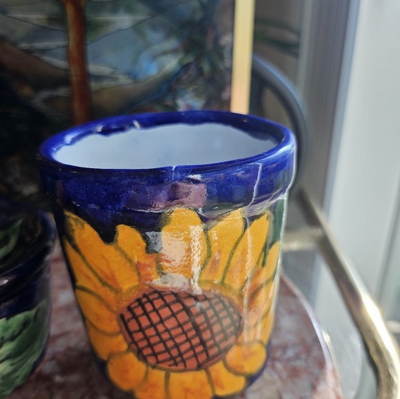 Vintage Talavera Sunflower Bathroom Set - Picture 3 of 8